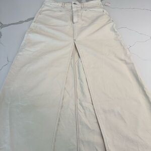 Free People Women's Cream Jean skirt maxi